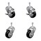 Service Caster 3.5 Inch Black Polyurethane Swivel 10mm Threaded Stem Caster Brake SCC, 2PK SCC-TS20S3514-PPUB-BLK-TLB-M1015-2S2 - alternate 3